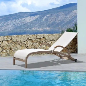 Customized Luxury Swimming Pool Beach Lounge Aluminium With Wheels Chair Waterproof Sun Resistant Lounge Bed