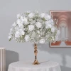 Customized Luxury White Rose Artificial Flower Table Centerpiece Wedding Decoration Babys Breath Flower Ball