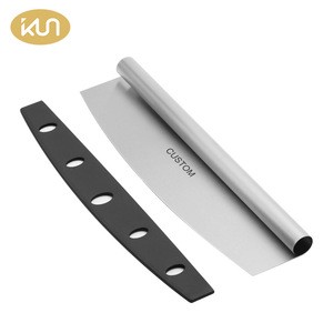 Customized Stainless Steel Pizza Cutter Multifunction Pizza Shovel Cutter Pizza Cutter Sharp Rocker Blade With Cover