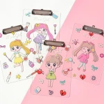 Cute Girl UV Printing A3/4/3/6 Size Clear Acrylic Clipboard Folder