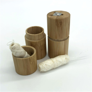 Deep Clean Natural Silk Biodegradable Mint Silk Dental Floss in bamboo case