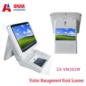 Desktop Visitor Management Kiosk Touch Screen Hotel Payment Kiosk ZA-VM202W