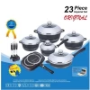 Dessini 23pcs Die-casting Aluminum Cookware Set Non-stick Pot with Tempered Glass Lid