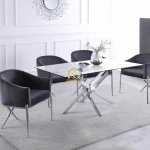 dining table marble top dining table set simple gold legs for dining room furniture