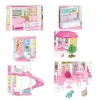 Doll House Pink Toys Plastic Material Fashion kids plastic play house DIY doll house play set girls toy