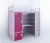 Import dormitory metal double bunk bed with desk and wardrobe from China