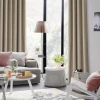 Double Linen Textured Drapes Burlap 100% Blackout Curtains for Living Room Bedroom