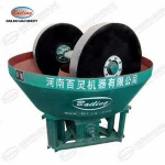 Double wheels 1200wet pan mine mill for gold processing