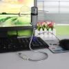 Durable Adjustable USB Gadget Mini Flexible Time LED Clock USB Fan with LED Light Cool Gadget