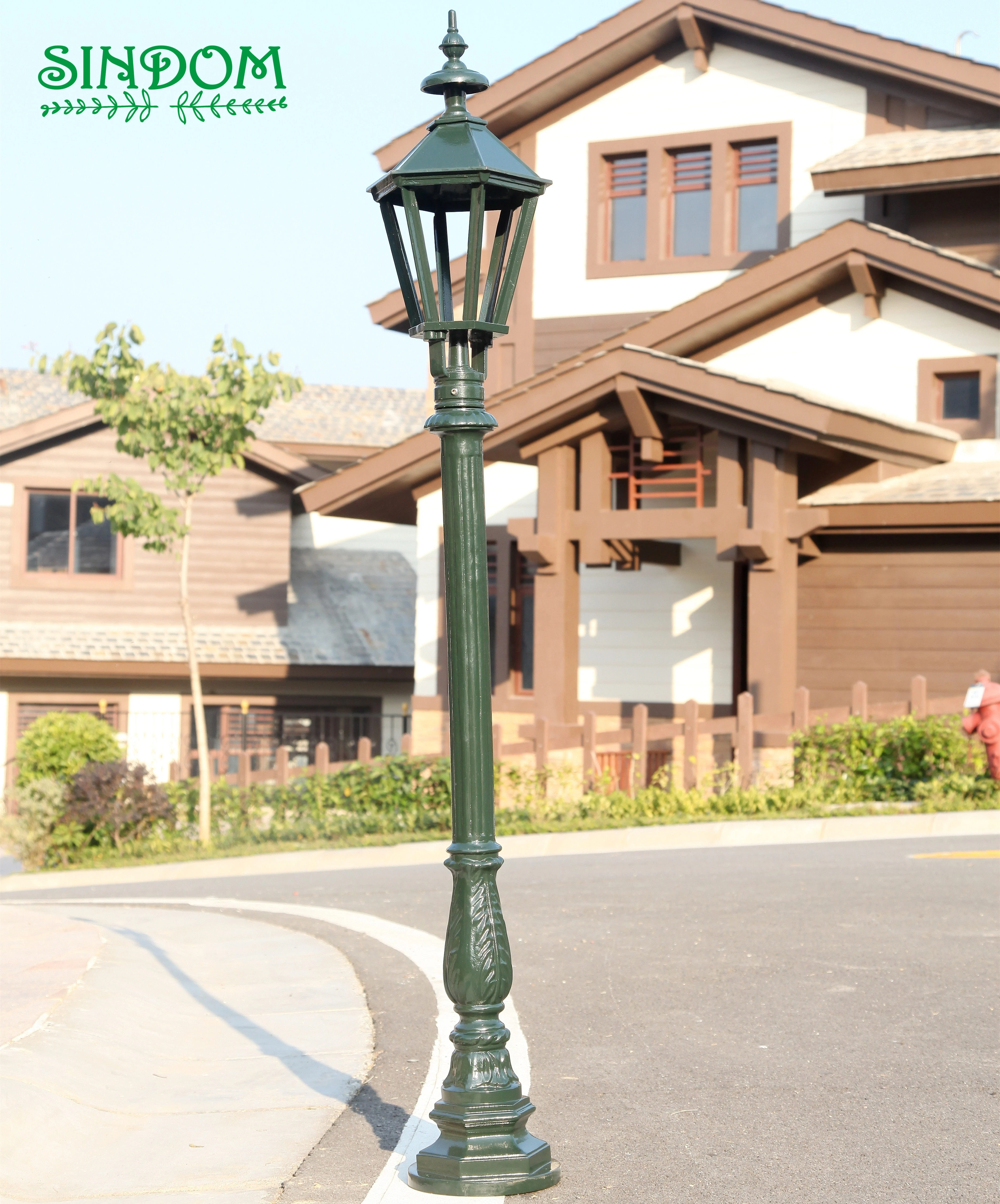 Durable and solid metal outdoor garden bollard lamp lawn pole light