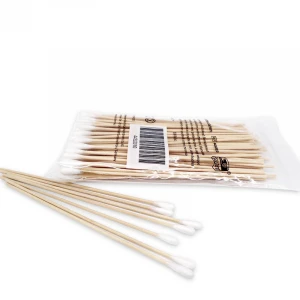 Eco Friendly 100units Pack Cotton Swab Bamboo Ear Clean Makeup Swabs baby cotton swab Wooden Cotton Bud