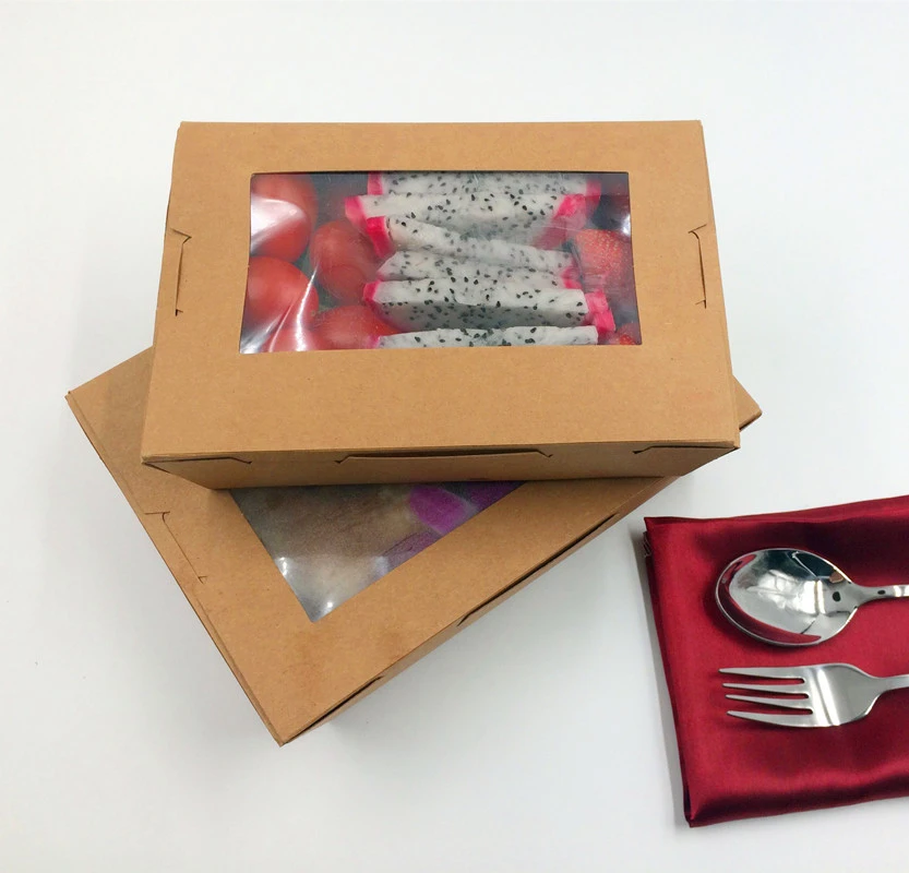 Eco friendly fast food grade cardboard custom hamburger sushi cake food packaging box