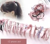Elastic Hair Bands For Women Girls Pearl Stretch Hair Ties Pom Organza Ponytail Holder Gum Hair Ropes