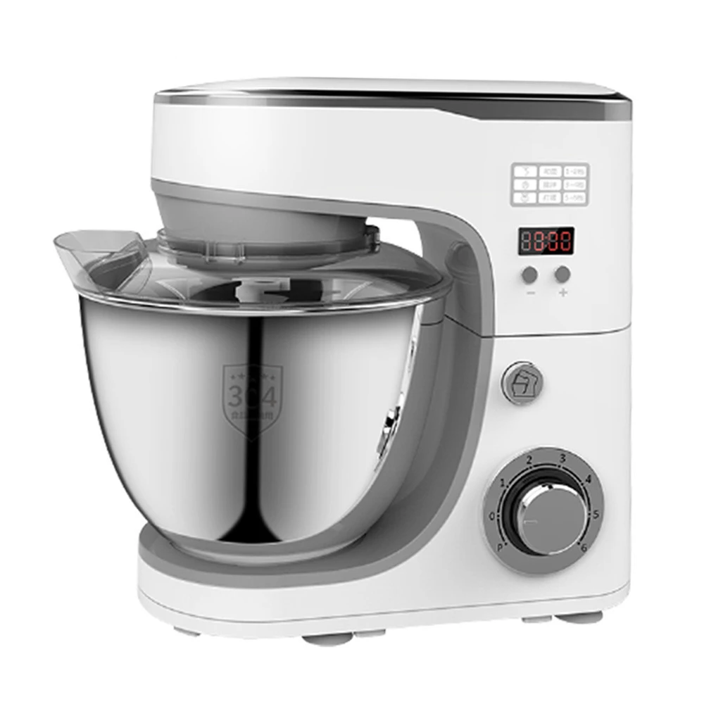Electric food processor mixer blender with 6 speed 1000W and stainless steel bowl 5L stand dough mixer