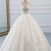 ELWD0000014 Wedding Dresses Tulle sheer lace V neck sleeveless Fashion Customized Element Bridal dress