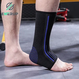 Enerup Branded Logo Adjustable Cotton Sports Running Ankle Athletic Brace Sleeve Supports Socks For Women Men