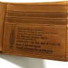 Engraved Vintage Mens Real Leather Short Bifold Wallet Cowhide Genuine Leather Wallet With ID Window