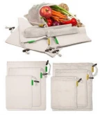 Environmental Eco Friendly Ecological Recyclable Reusable Organic Cotton Mesh Vegetable Fruit Shopping Bag Produce Mesh Bags Set