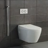European Ceramic P-trap washdown flushing Intelligent wc wall hung Smart toilet with bidet