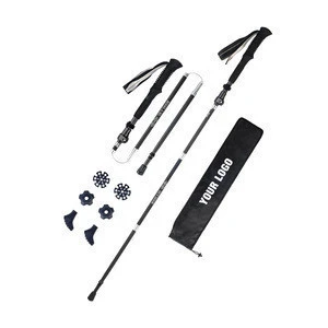 EVA Grip Telescopic Aluminium 7075 Folding Outdoor Walking Sticks / Trekking Poles / Hiking Stick With Fast Lock System