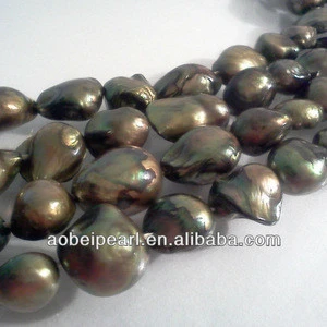Excellent Luster 10-11MM Olive Baroque Freshwater Natural Pearls