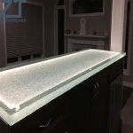 Exciting glass bar countertop for kitchen design