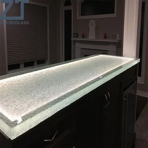 Exciting glass bar countertop for kitchen design