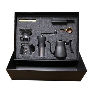 Factory Custom Hot Sale Pour Over Coffee Maker Gift Set,Hand Coffee Grinder with Stainless Steel  Pot