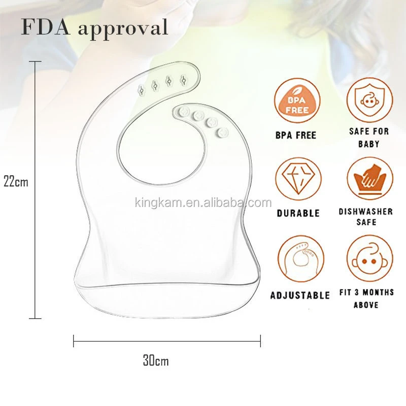 Factory direct price personalized food grade silicone adjustable baby bib