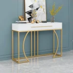 Factory Directly Modern Luxury Furniture Wall Side Table Brushed Brass Frame Entry Table Console With Drawers