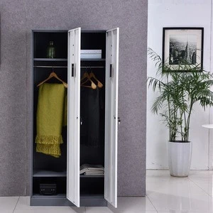 Factory Directly Supply Modern Design Office Furniture Steel 2 Door Wardrobe Cabinet