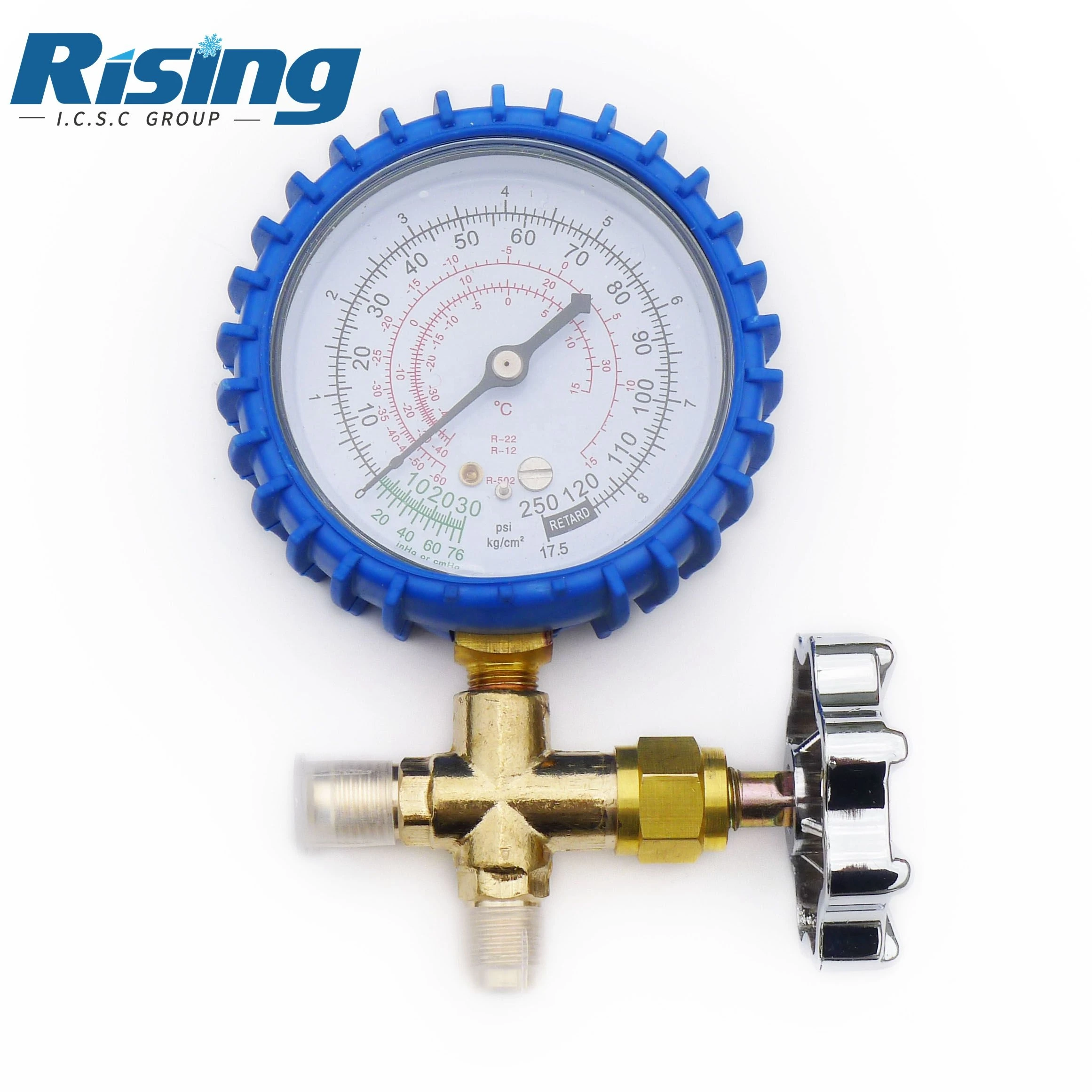 Factory Price Hot Sale ac brass refrigerant single manifold pressure gauge Refrigeration charging and testing unit