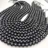 Factory Price natural mineral 8mm Russia Shungite gemstone semi-precious stone loose beads for jewelry making