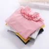 factory price wholesale girl pure color leisure long-sleeved baby T-shirt, little girl cute wooden ear turtleneck sweater