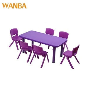 Factory Supply Kindergarten School Children Plastic Table and Chairs Furniture Sets