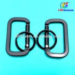 Factory wholesale 5cm aluminum flat square cheap carabiner hook as bag accessories & parts
