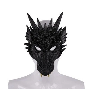 Factory Wholesale Carnival Halloween Party Soft PU Foam Mask Latex 3D Animal Costume Dragon Cosplay Mask