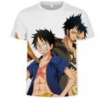 Factory wholesale custom one piece anime printing short sleeve luffy t shirt men