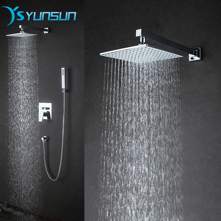 Fashion 4 way concelead shower mixers rainfall shower set with handheld home water mixer part