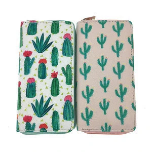 Fashion Cactus Long Zipper Designer Wallet