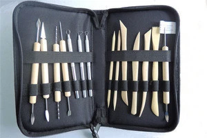 Fashion Hot Durable New 14 Pcs Pottery Polymer Clay Sculpting Tool Set In Zippered Case Pottery Tool