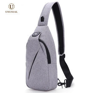 Fashion multifunction waterproof earphone hole crossbody chest bag