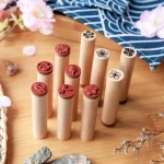 Fashion wood handle rubber material custom Wooden Stamps Japanese style