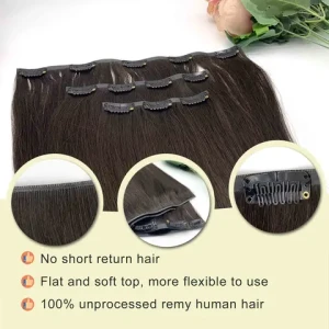 Fasimei 2023 New Design Wholesale Price Cuticle Aligned Hair Virgin PU Seamless Clip In Hair Extensions 100Human Hair Products