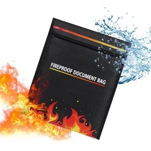 Fireproof Document Bag Non-itchy Coated Fire Resistant Money Bag for Cash Valuables