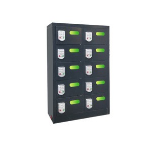 Floor Standing Or Wall Mounted Public Cell Phone Charging Station Phone Charging Locker With 10 Doors