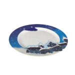 Flower print on the front side 8 plastic melamine buffet  plate with sale price