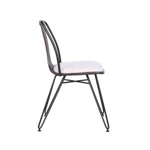 Focus Popular Cheaper Price Wood Commercial Furniture restaurant vintage Industrial metal dining chair
