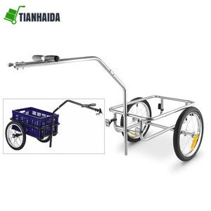 Folding Bicycle Bike Electric Scooters Cargo Storage Cart Luggage Trailer Universal Hitch Foldable Design Steel Frame
