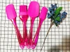 Food grade flexible dishwasher safe silicone 5pcs spatula set  with PP handle for cake&pastry making